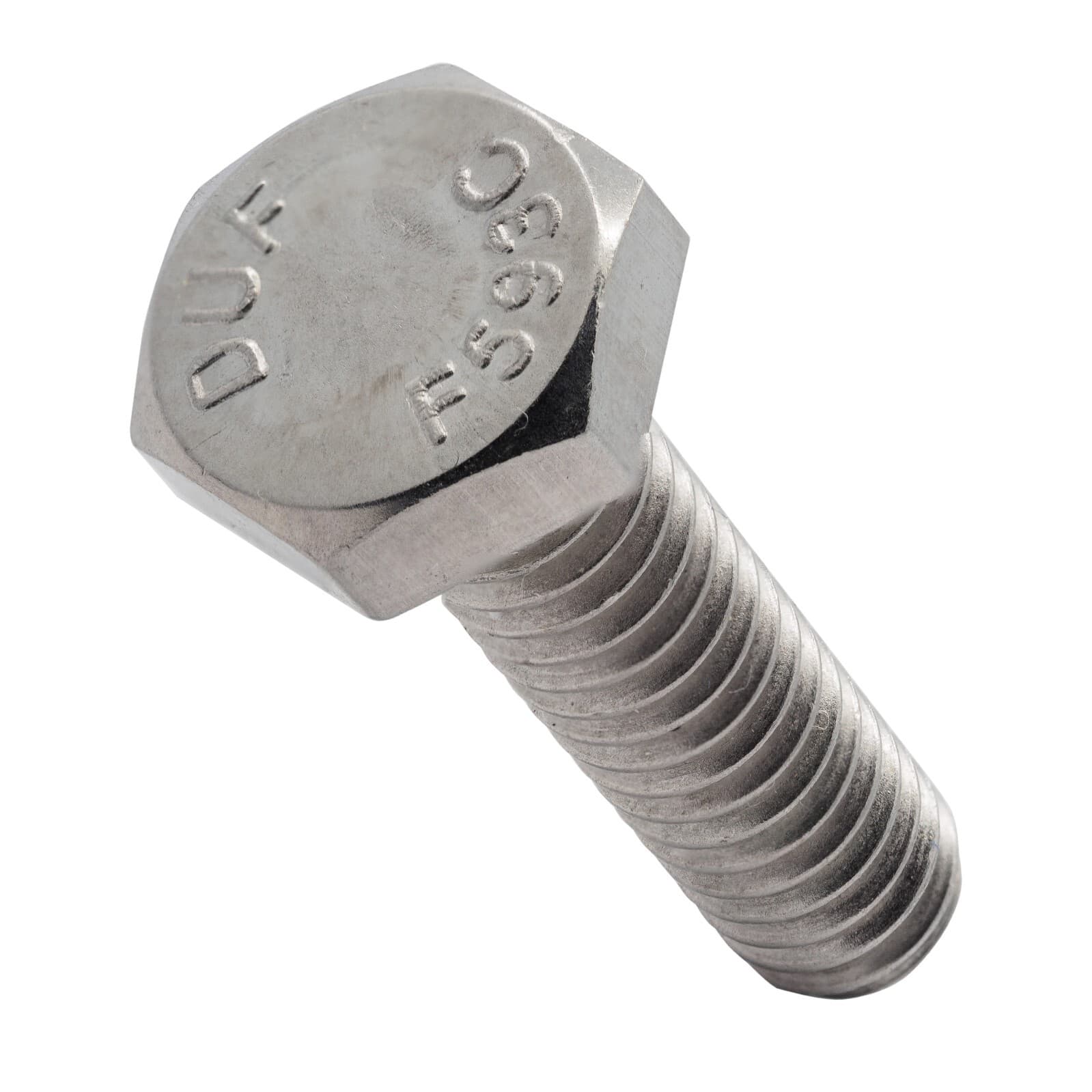 1/4-20 Hex Head Cap Bolts Fully Threaded Stainless Steel 18-8