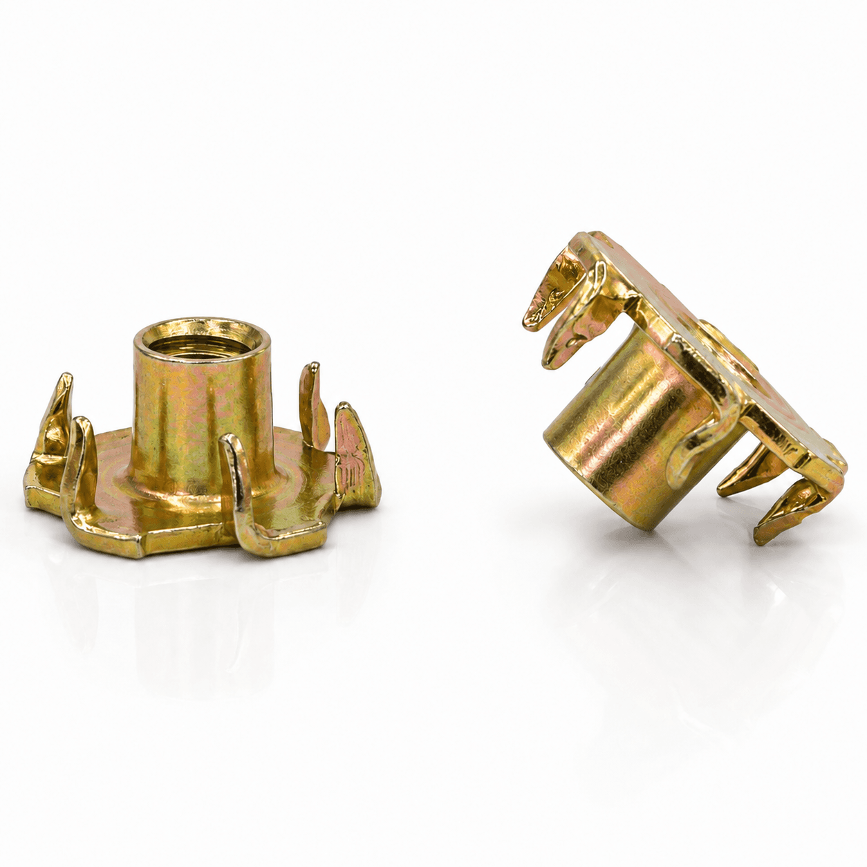 1/4-20 x 9/16" 6-Prong Tee Nuts Carbon Steel Zinc Yellow