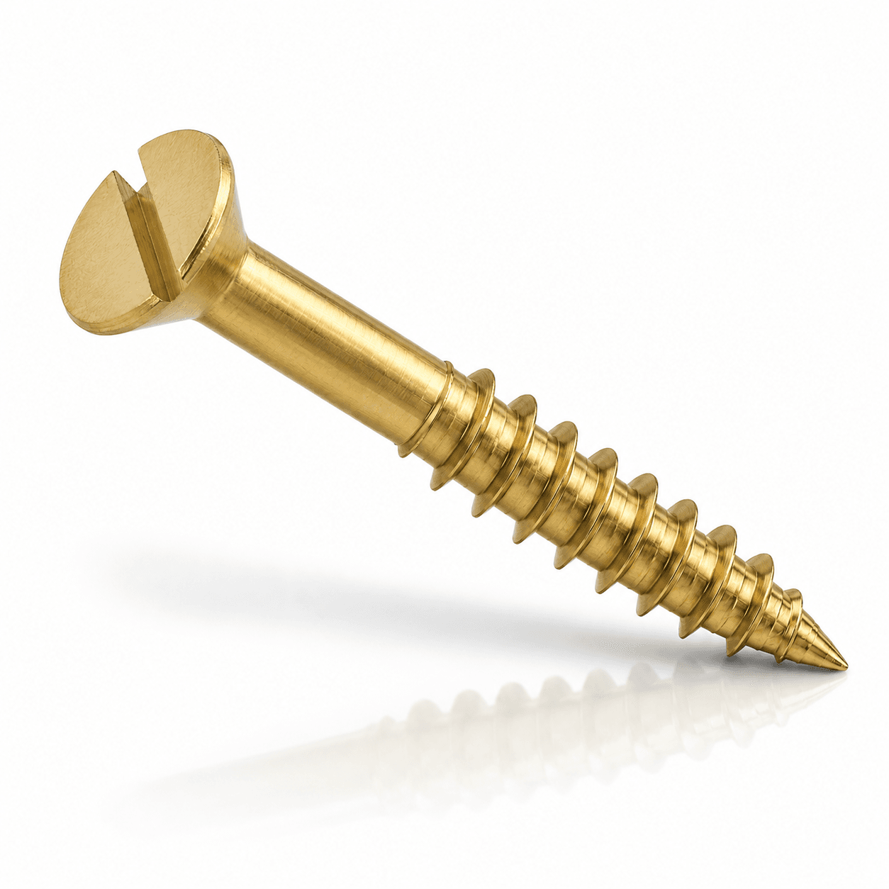#8 Brass Slotted Flat Head Wood Screws