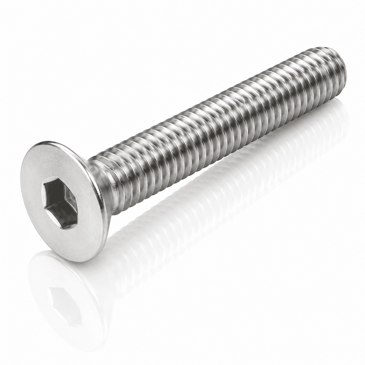 #10-24 18-8 Stainless Steel Flat Head Socket Cap Screws — 82° Countersunk — Fully Threaded