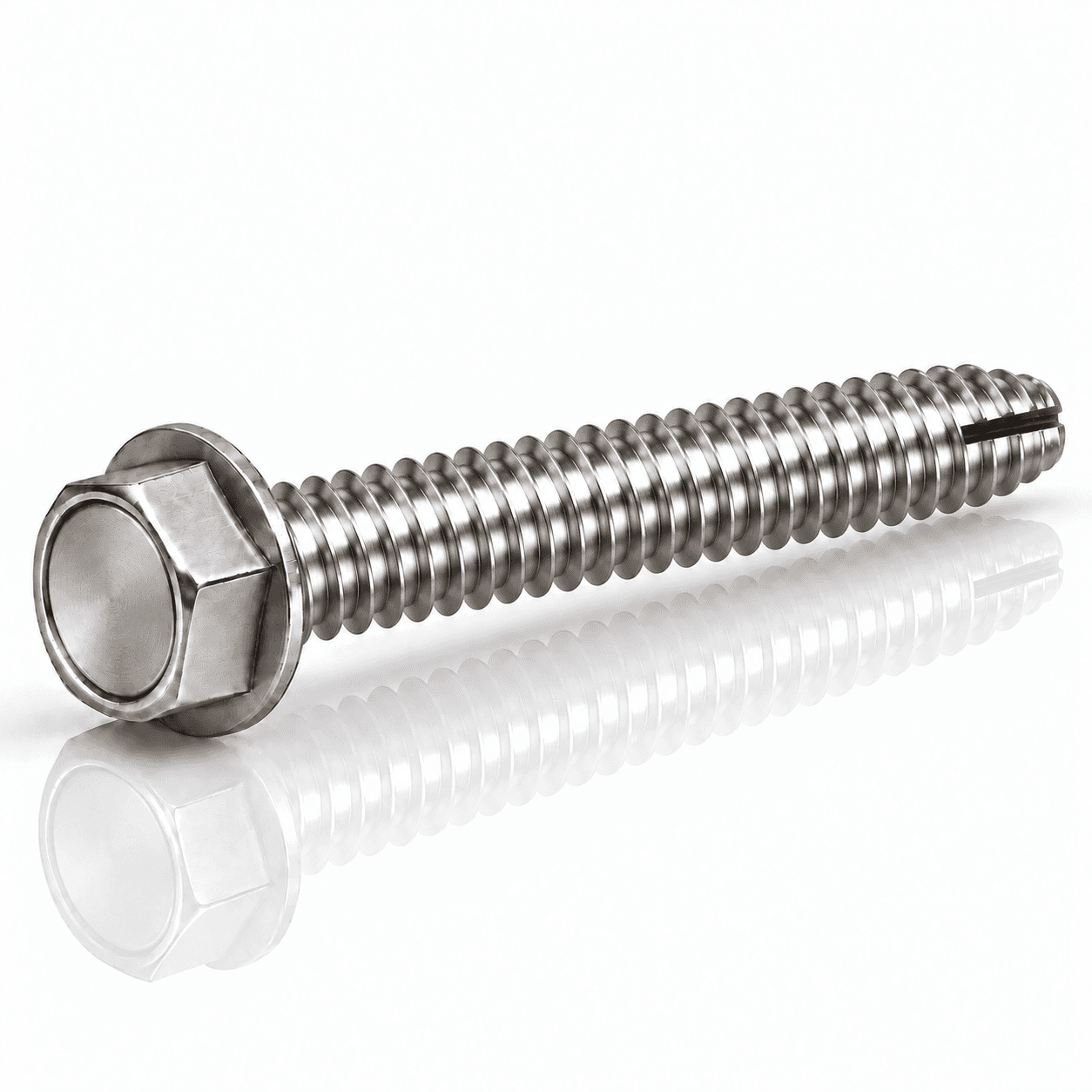 #10-24 x 1" Hex Washer Head Thread Cutting Screws Type F Stainless Steel 18-8
