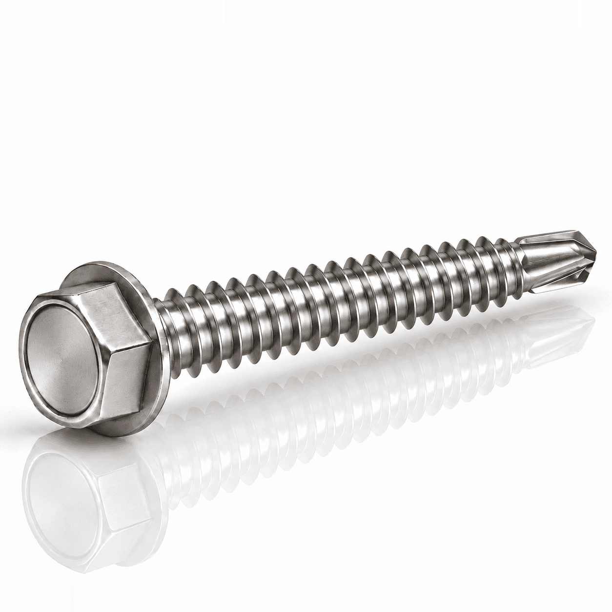 #10 Hex Washer Head Self Drilling Screws #3 Drill Point Stainless Steel 18-8