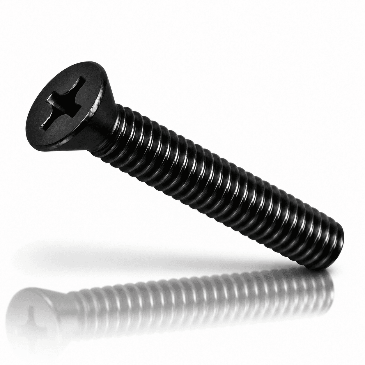 #8-32 Phillips Flat Head 82° Machine Screws Stainless Steel 18-8 Black Fluoropolymer Coated