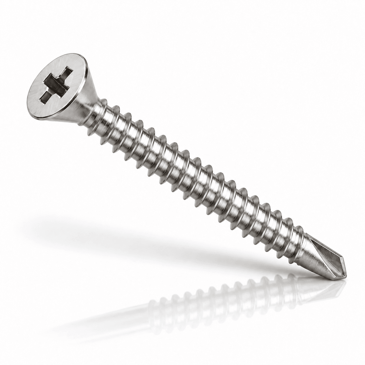 #10 Phillips Flat Head Self Drilling Screws #2 Drill Point Stainless Steel 410
