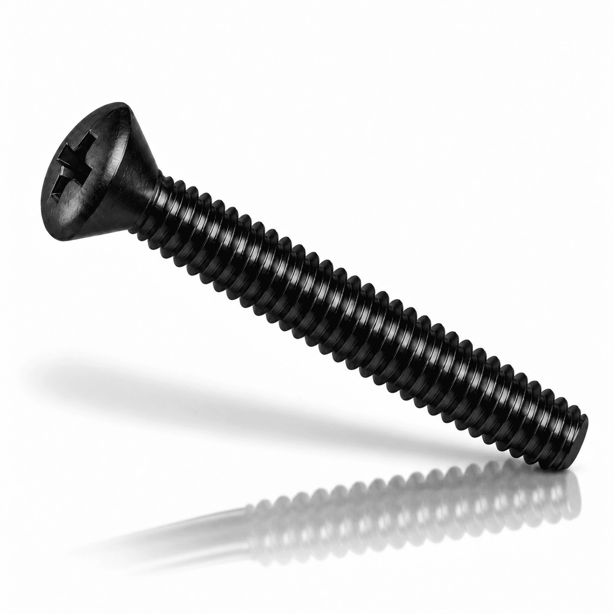 #8-32 Phillips Oval Head 82° Machine Screws Stainless Steel 18-8 Black Fluoropolymer Coated