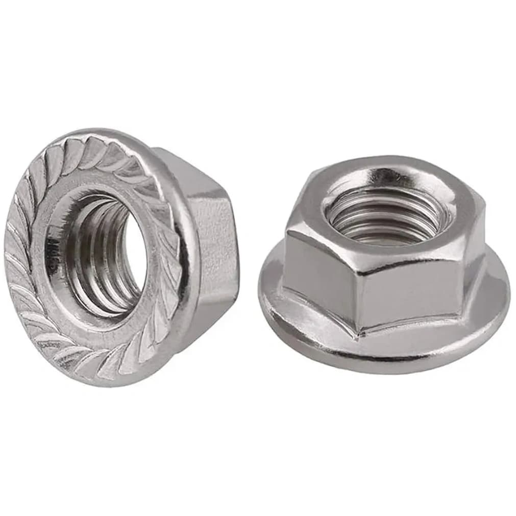 Serrated Hex Flange Nuts Stainless Steel 18-8
