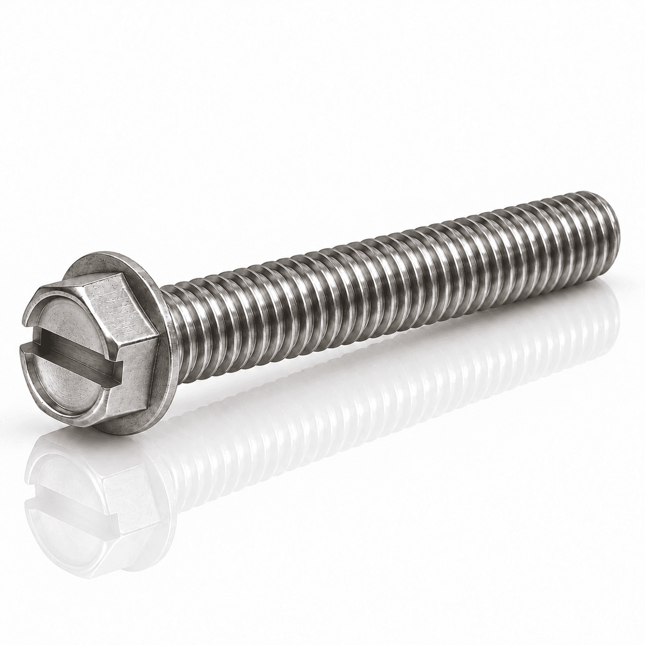 #10-32 Slotted Indented Hex Washer Head Machine Screws Stainless Steel 18-8