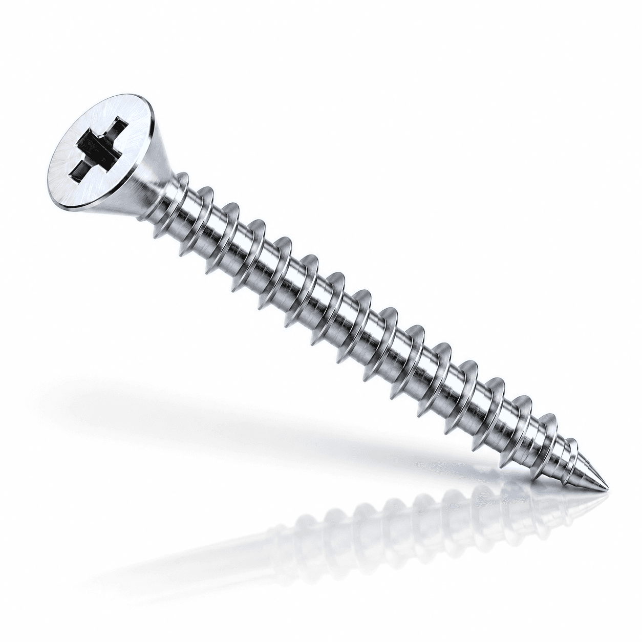 #5 x 3/4" Phillips Flat Head Sheet Metal Screws Type A Stainless Steel 18-8 Chrome Plated