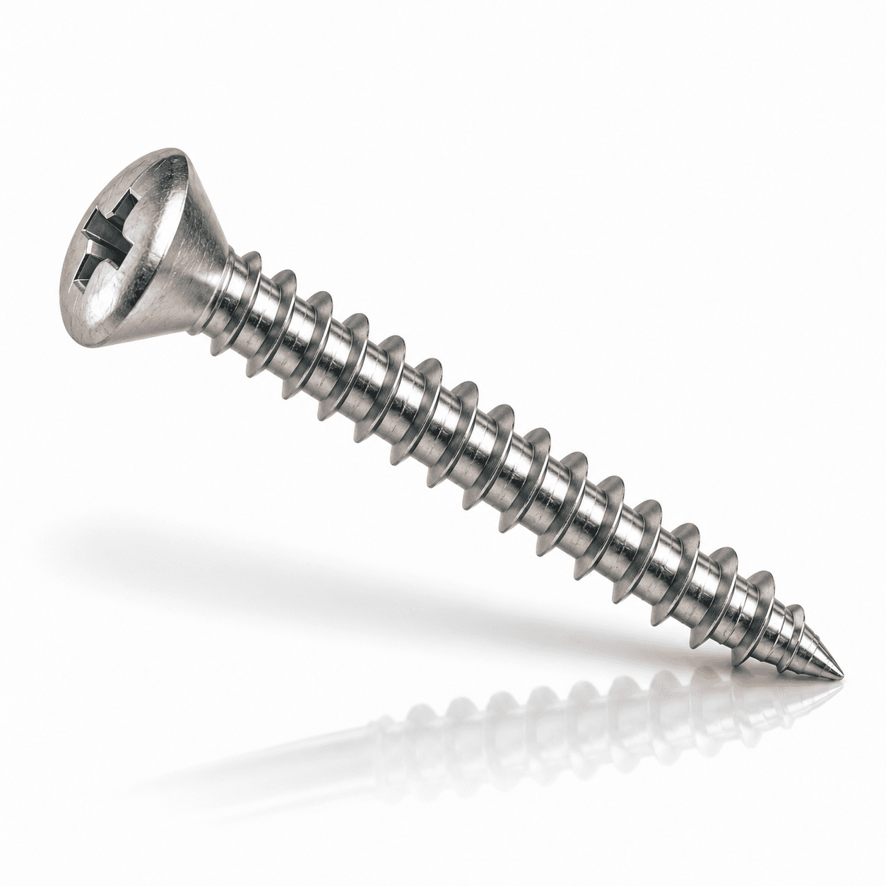 #6 Phillips Oval Head Sheet Metal Screws Type A Stainless Steel 18-8