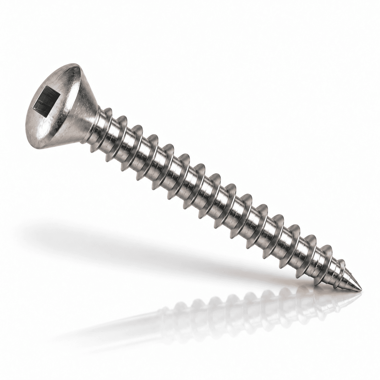 #8 Square Drive Oval Head Sheet Metal Screws Type A Stainless Steel 18-8